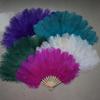 Colorful Ostrich Feather Folding Fan for Stage & Fashion Shows