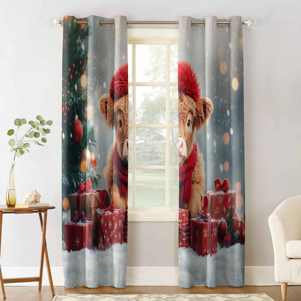 Christmas Tree Gift Yak Blackout Curtains For Living Room Bedroom Window Treatment Blinds Drapes Kitchen Curtains