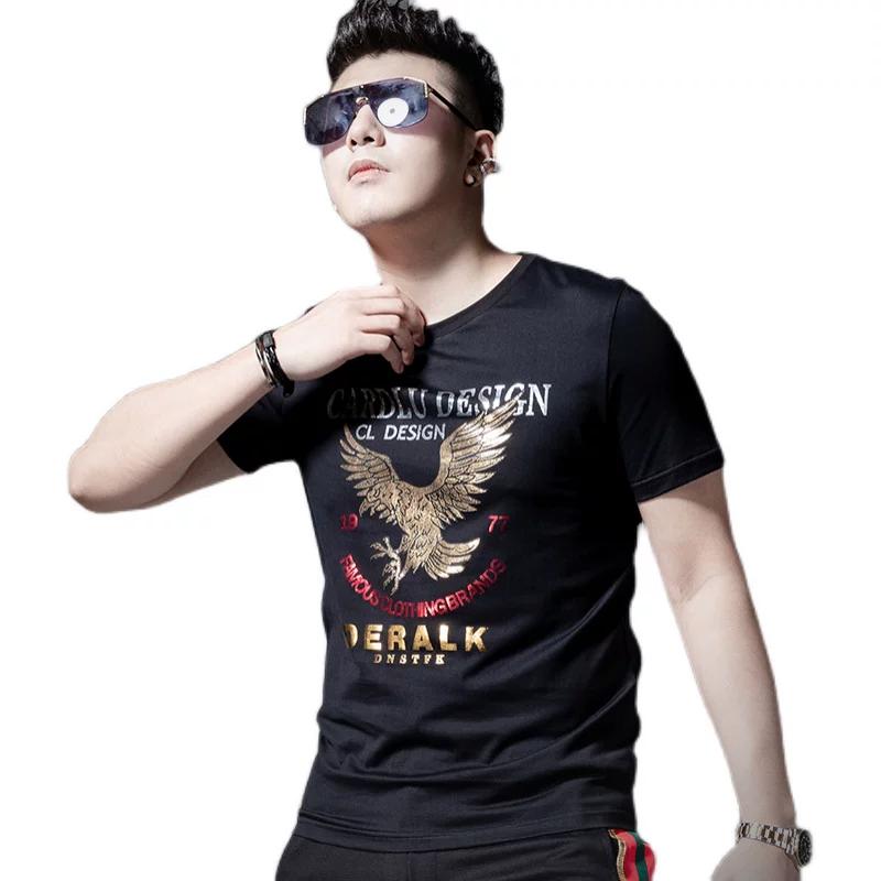 Fashion Brand Mercerized Cotton Half Sleeve Laser Heat Transfer Patch Men's T-shirt