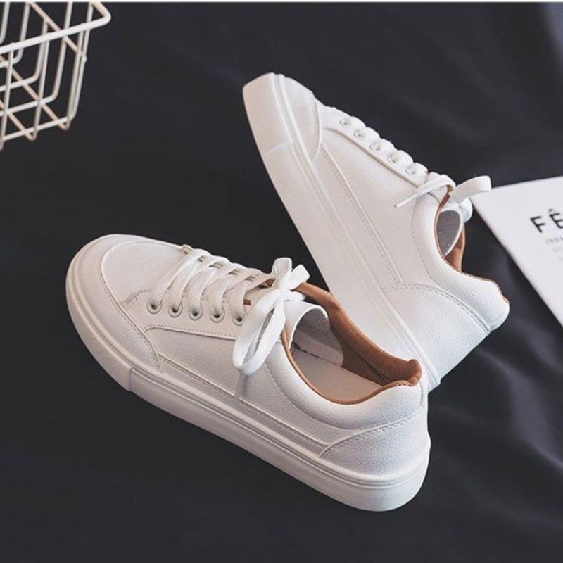 Fashion Comemore White Sports Leather Shoes for Women Trend 2025 Spring New Casual Shoe Breathable Women's Sneakers Platform Running