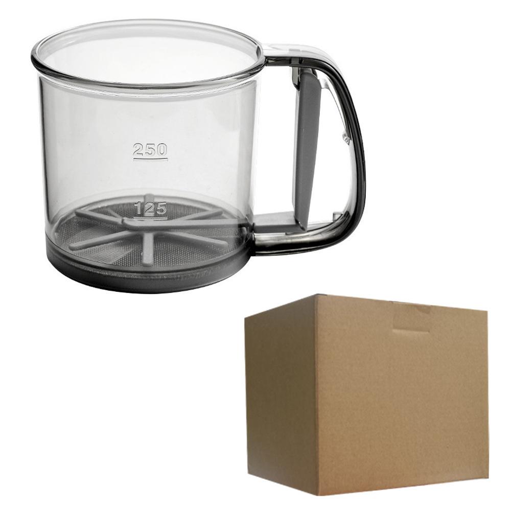 Plastic semi-automatic handheld flour sieve, creative baking manual flour sieve, handheld flour filter