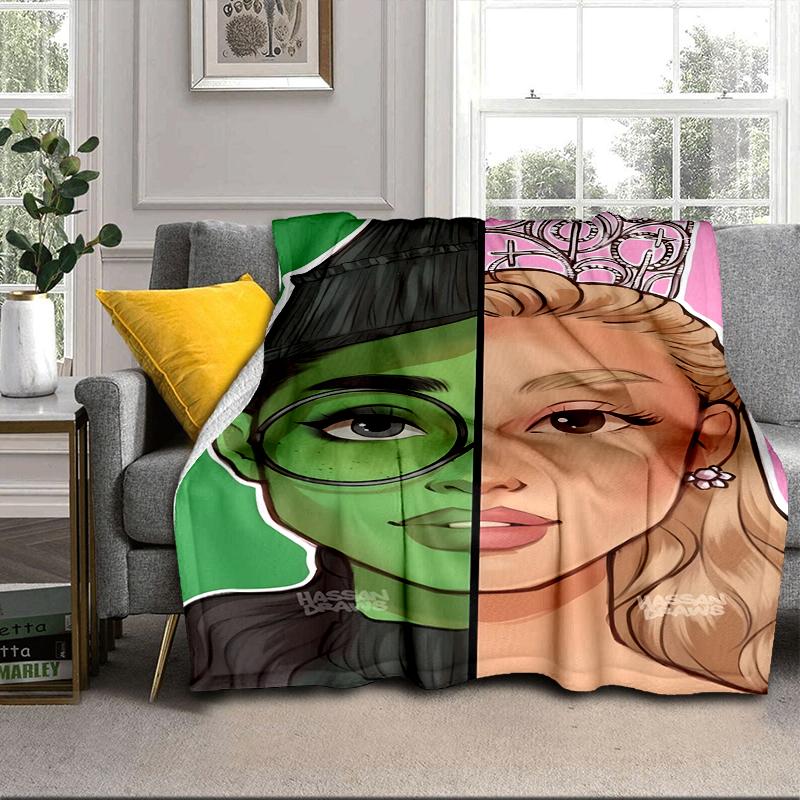 Magic Witch And Friendship Blanket Flannel Blanket for Bed, Sofa, Camping, Hiking, Picnic Essentials, Gift for Family Fan Gifts