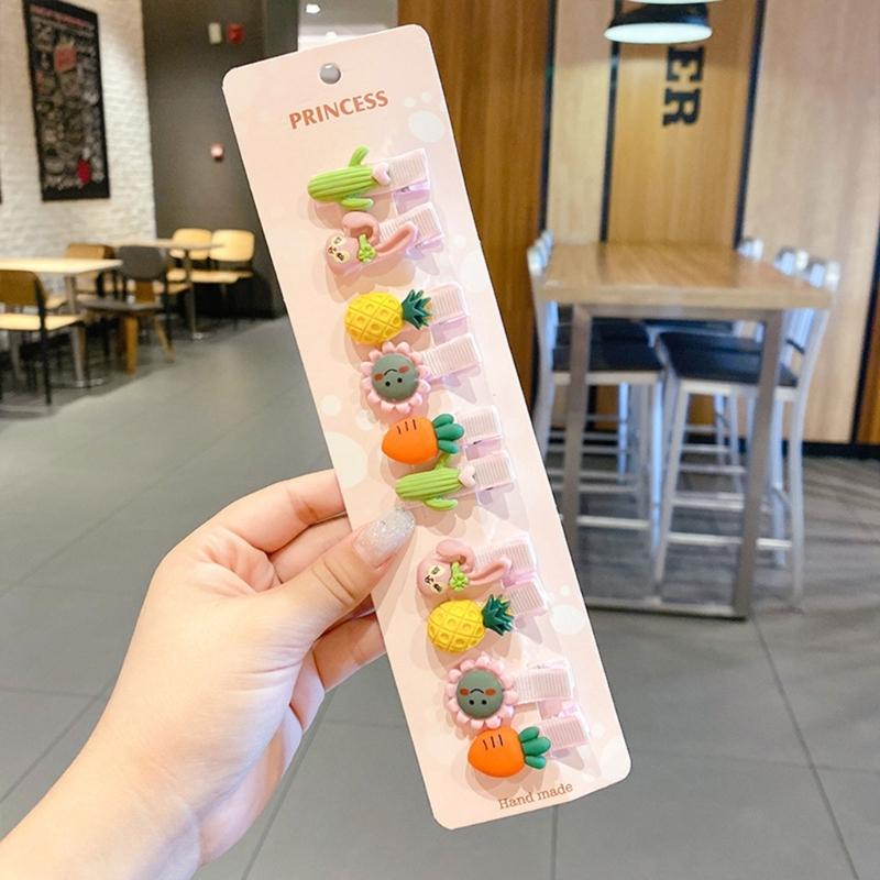 Hair Clips for Baby Girls 10PCS Non-Slip Candy Color Hairpins Cute Princess Hair Barrettes Set Toddler Sweet Headdress