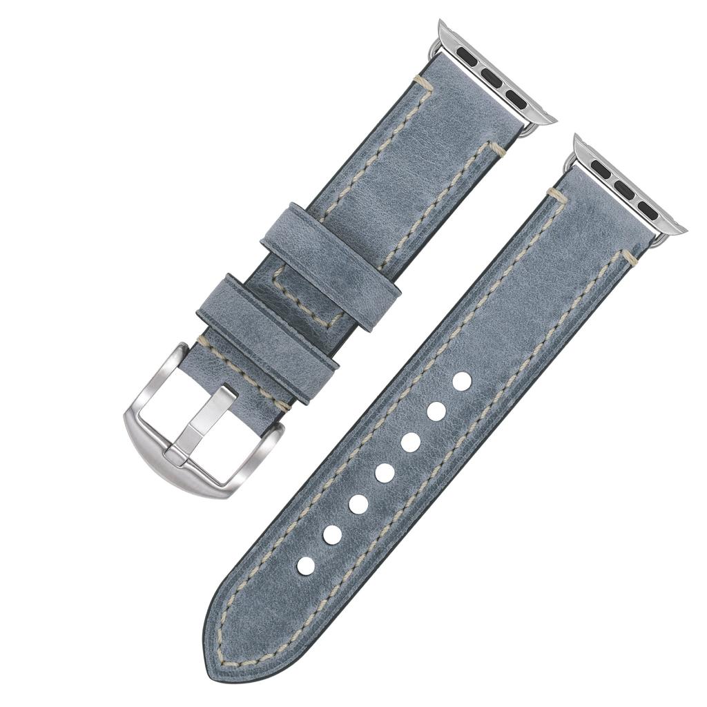 Suitable For Apple S7 Watch Apple Iwatch Strap First Layer Crazy Horse Leather Pin Buckle Watch8 Watch Strap