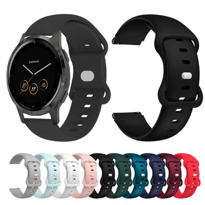 Λουράκι ρολογιού 18mm για Garmin Vivoactive 4S Sports Μαλακό Αθλητικό Λουράκι με Κούμπωμα Πεταλούδα για Garmin Venu 2S 3S Active S Μαύρο Λουράκι Ρολογιού