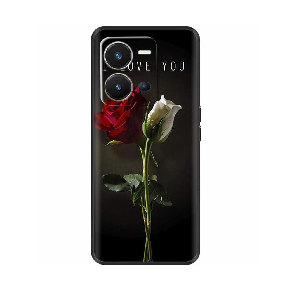 Cute Silicon Phone Case For Vivo X80 Lite 5G Case 2022 Black Silicone Soft TPU Back Cover for vivo X80 Lite X80Lite Bumper Capas