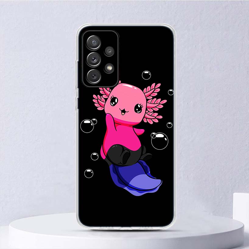 Cute Axolotl Kawaii Soft Case For Samsung Galaxy A52 A42 A32 A22 A12 A02S Phone Cover A50 A51 A70 A71 A41 A31 A21S A40 A30 A20E
