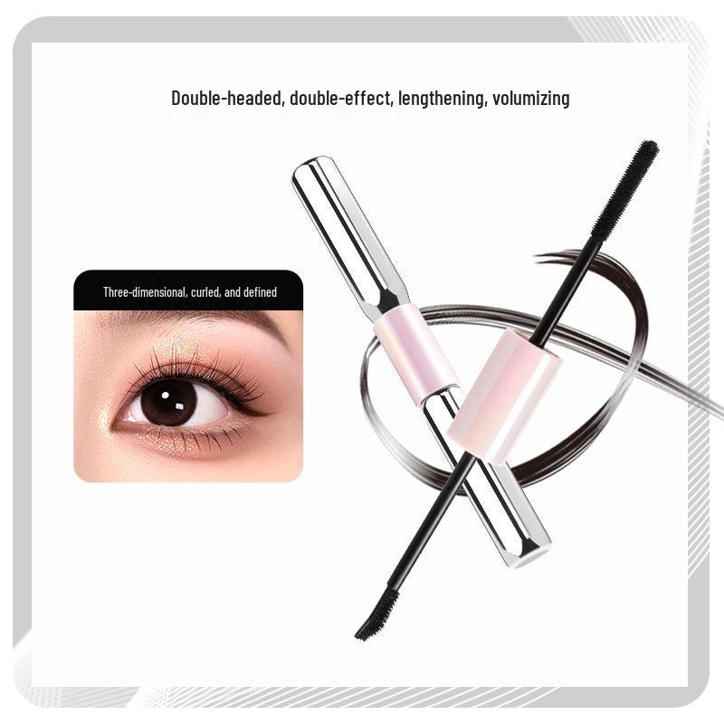 Двусторонняя тушь для ресниц VIPABC: Удлиняющая, Подкручивающая, Стойкая к смазыванию, Долгостойкая, Натуральный финиш.