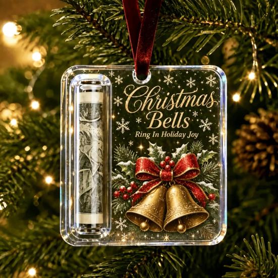 Personalized Cash Gift Display Christmas Holder Ornament, Custom Acrylic Money Clip for Holiday Decorative Tree Decorations, Unique Hanging