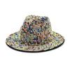 Fedoras Rhinestone Fedora Hat for Women Gemstone Fedoras Jazz Top Hat Winter Handmade Performance Hat Party Hat Jackson Hats