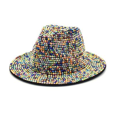 Fedoras Rhinestone Fedora Hat for Women Gemstone Fedoras Jazz Top Hat Winter Handmade Performance Hat Party Hat Jackson Hats