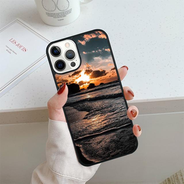 Summer Beach Sunset Sea Phone Case For iPhone 17 Air 14 15 16 13 12 Cover For Apple 14 15 16 Pro Max Plus