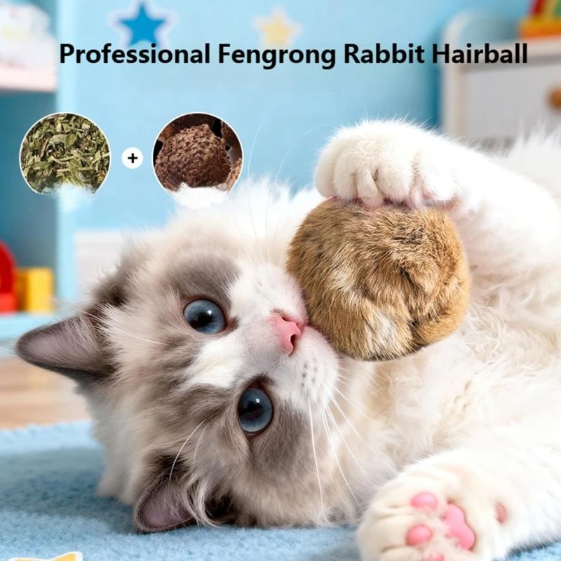 Biodegradables Cotton Cats Rolling Ball Toy Ensuring Quiet Operations For Night Entertainment And Pet Safety