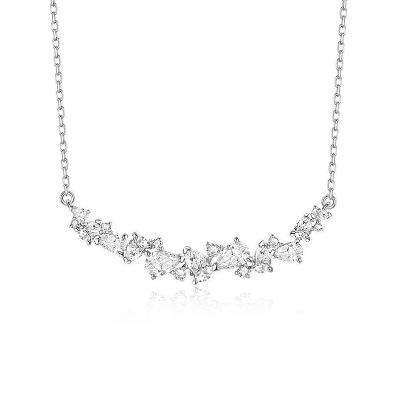 "Wisteria" 999 Pure Silver Necklace: High-End Smile Pendant for Women - Luxury Collarbone Gift Set