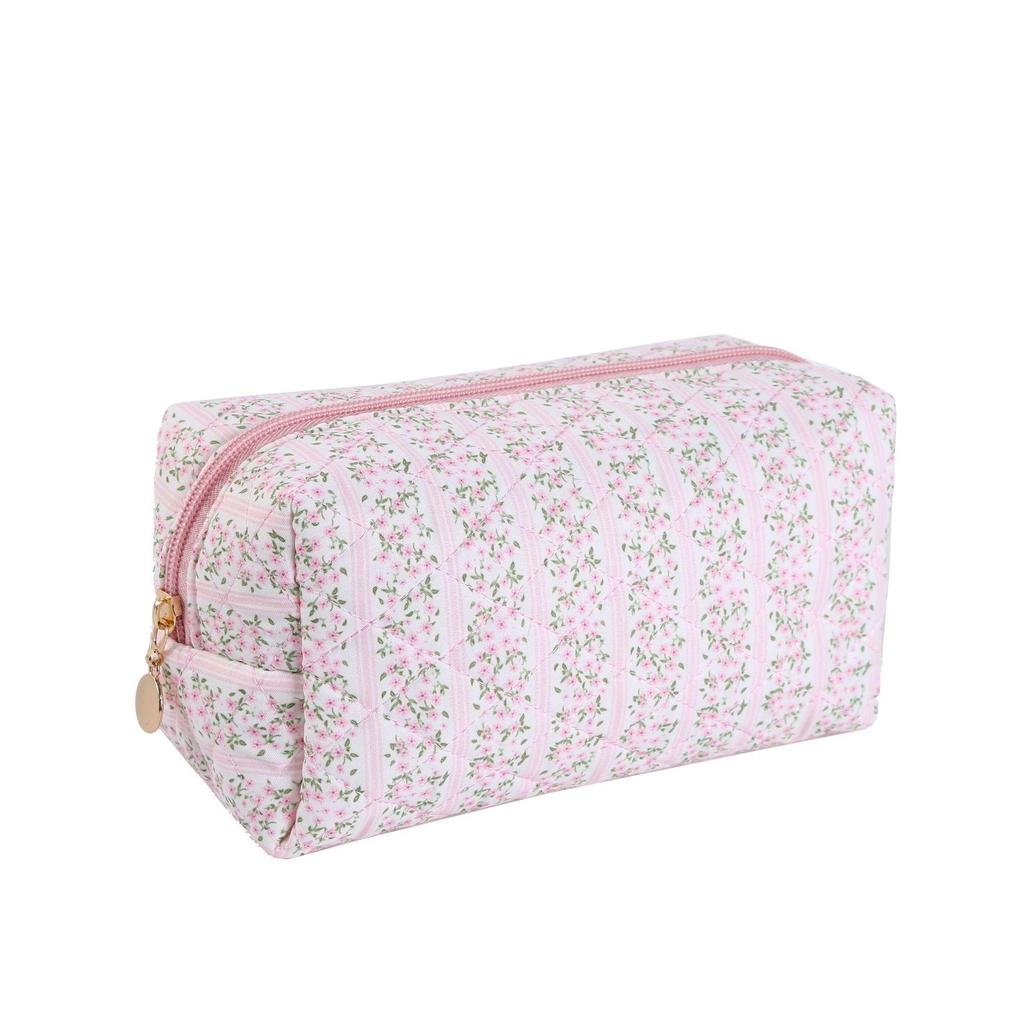 Módny štvorcový dámsky clutch taštička na make-up prenosná roztomilá dámska kozmetická toaletná taštička kabelka so zipsom s potlačou mašle