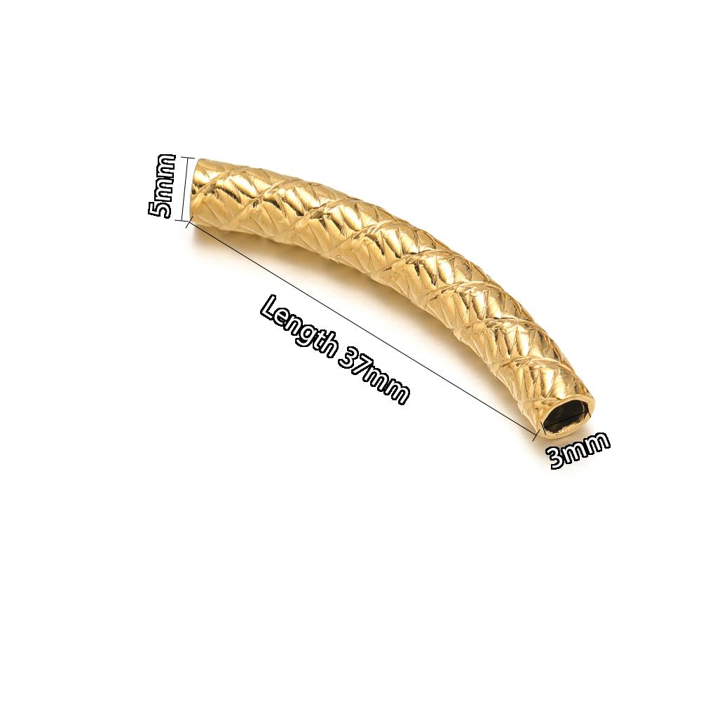 10pcs Stainless Steel Connectors Curved Tube for Jewelry Making Gold Color Straight Beads Bracelet Necklace DIY Jewelry Finding