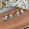 Niche Light‑Luxury Stud Earrings Silver‑Tone Butterfly Crystal Beaded High‑End Versatile Decor Earrings