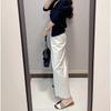 Wide-leg Pants Women Summer Thin Casual Pants Loose Pear-shaped Body Nine-point Straight Suit Pants