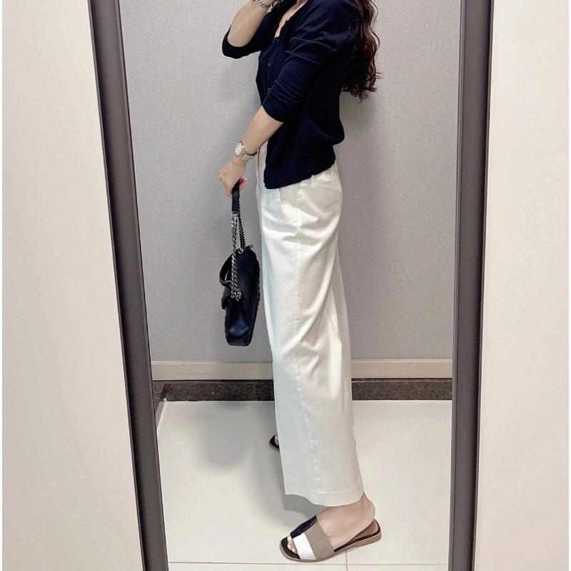 Wide-leg Pants Women Summer Thin Casual Pants Loose Pear-shaped Body Nine-point Straight Suit Pants