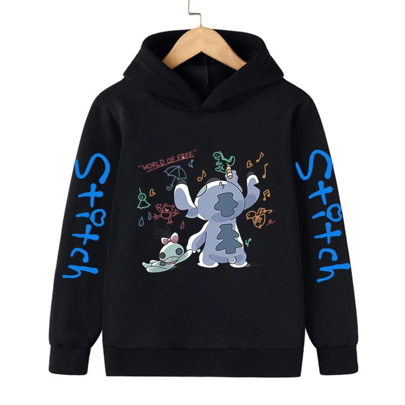 Nuovo Felpa Cool Stitch Bambini Vestiti Cartoni Animati Bambina Bambino Lilo e Stitch Felpa Manga con Cappuccio Top Casual per Bebè