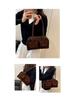 2025 Autumn/Winter Retro Suede Small Square Bag – Niche Design, Handheld & Underarm Style