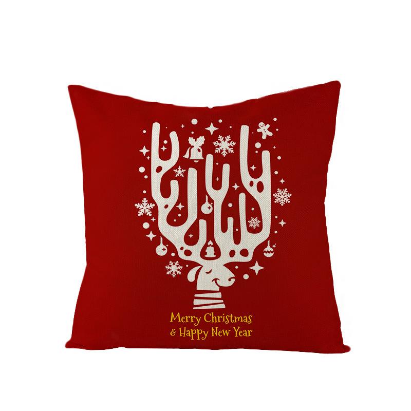 New Christmas Pillow Cover Printed Decorative Cushion Cover Home Sofa Cushion Linen Sofa Back