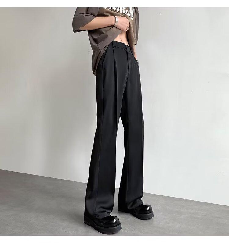 

Брюки свободного кроя с драпировкой и широкими штанинами для мальчиков — прямые, длиной до пола, повседневный стиль весна/лето 33 чёрный