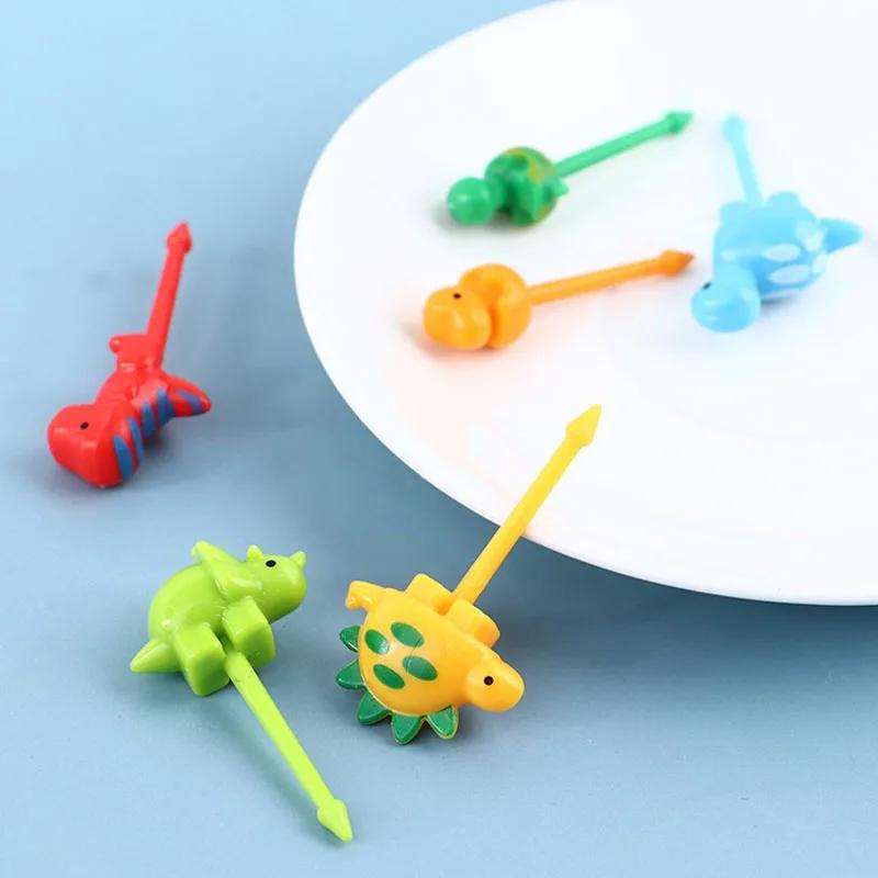 Dyrefrukt Gaffel Matkvalitet Plast Mini tegneserie Barnekake Frukt Tannpirker Bento Lunsj Bento Tilbehør Festdekorasjon