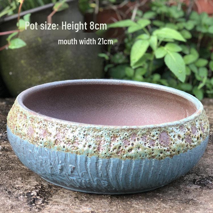 Personalized Large Ceramic Succulent Flower Pot with Wide Caliber - Free Shipping