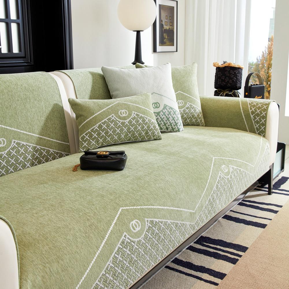 

Подушка для дивана из синели, универсальная легкая, роскошная, современная, простая, новая нескользящая подушка, спинка, полотенце, универсальный чехол для дивана 70X70