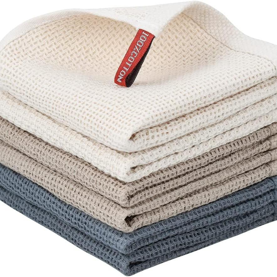 High Absorbency Quick-Dry Waffle Cotton Kitchen Towels