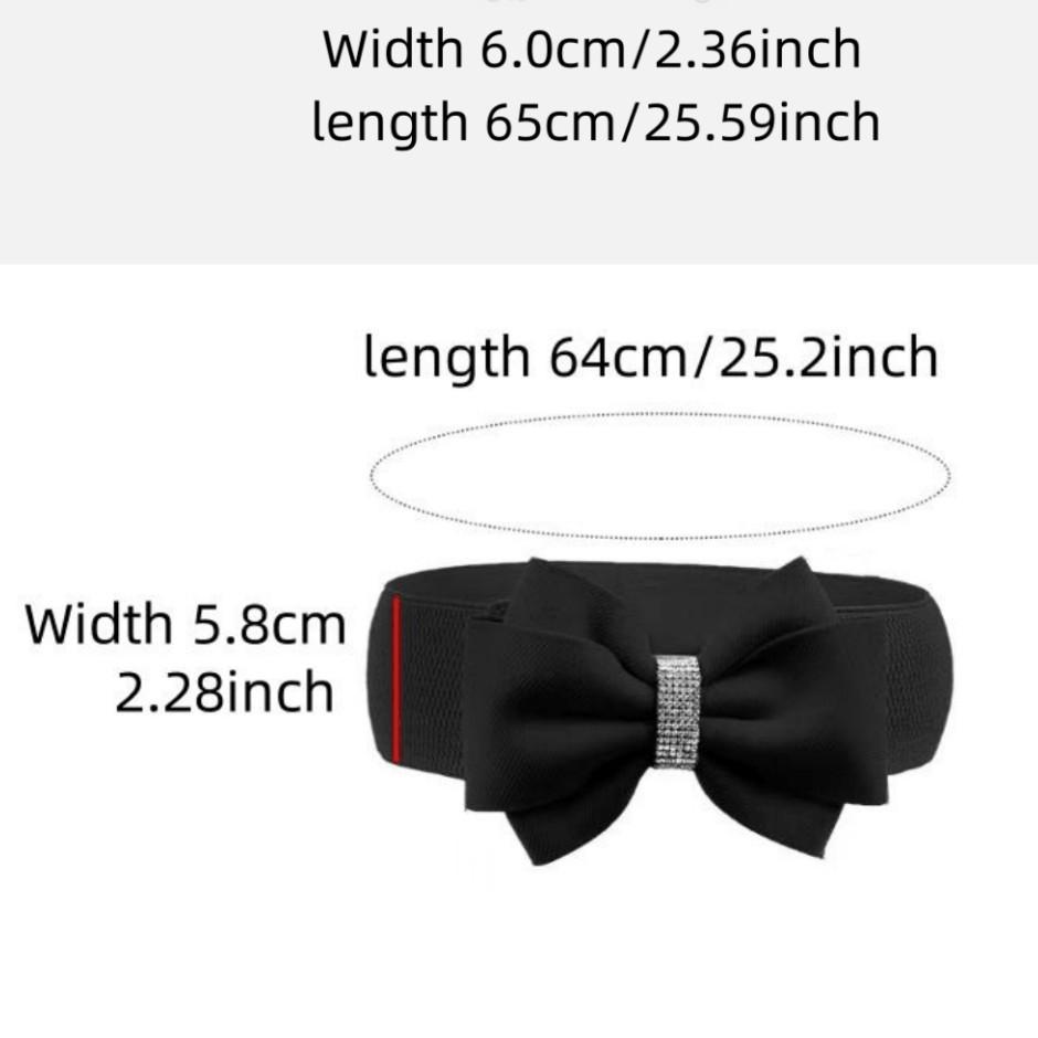 Large Elastic Bow Solid Color Wide Waistband Women'S Decorative Belt With Elastic Waist Seal Korean Version