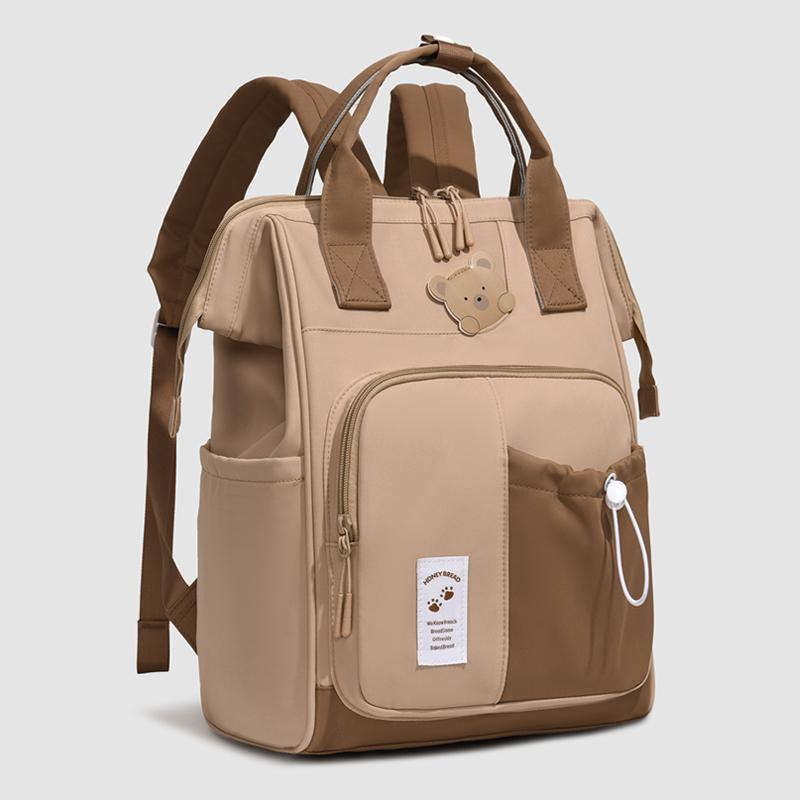 Zaino in Nylon Orsetto Carino per Donna Grande Capacità Multitasche Scuola Viaggio Daypack Leggero