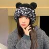 Winter Hat Girl Cute Sweet Knitted Wool Hat Cold and Warm Windproof Ear Protection Plush Hat