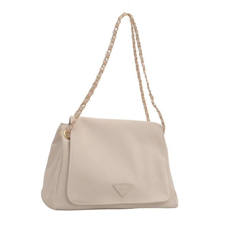 

Stylish Large Capacity Solid Color Chain Shoulder Bag For Women Perfect For Spring белый