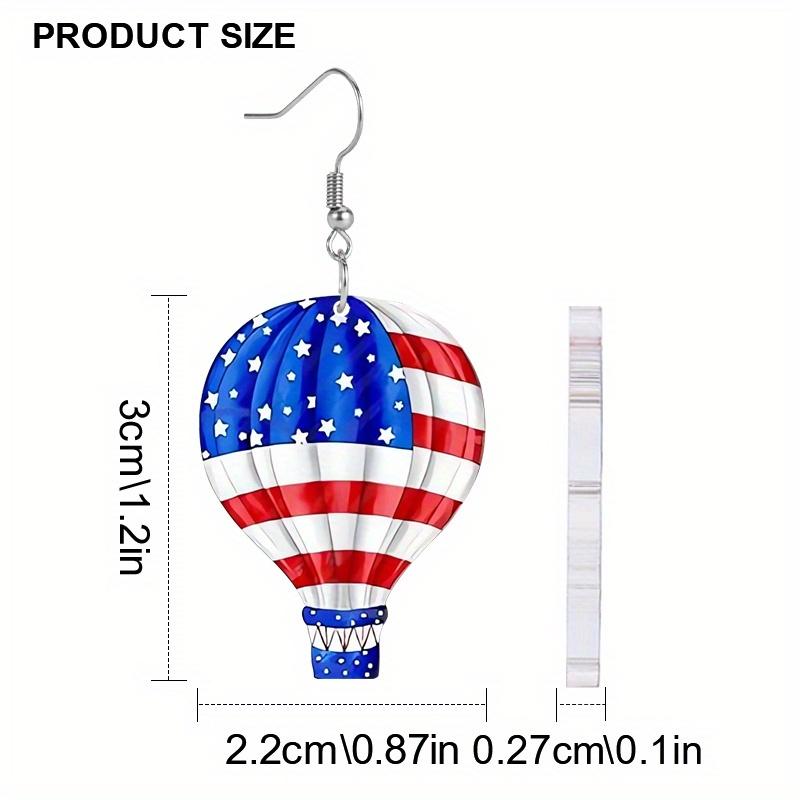 Independence Day Earring HAPPY 4TH OF JULY Love Balloon Dwarf Acrylic Earrings Drop Festival Celebration Earrings Patriot Earrings Women Fashion Gift