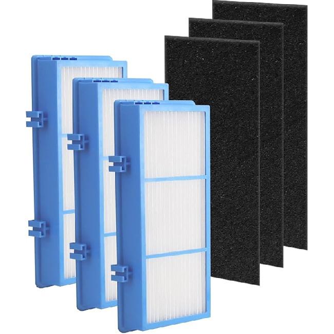 Improvedhand HAPF30AT Filter Replacement Compatible with Holmes AER1 Type Total Air Purifier, Fit for Holmes HAP242B-U HAPF30AT, 4 HEPA Filters and 8 3 HEPA + 3 Carbon