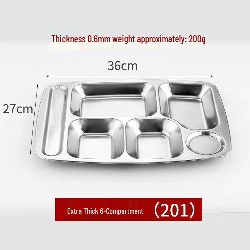 Stainless Steel Divided Cafeteria Tray