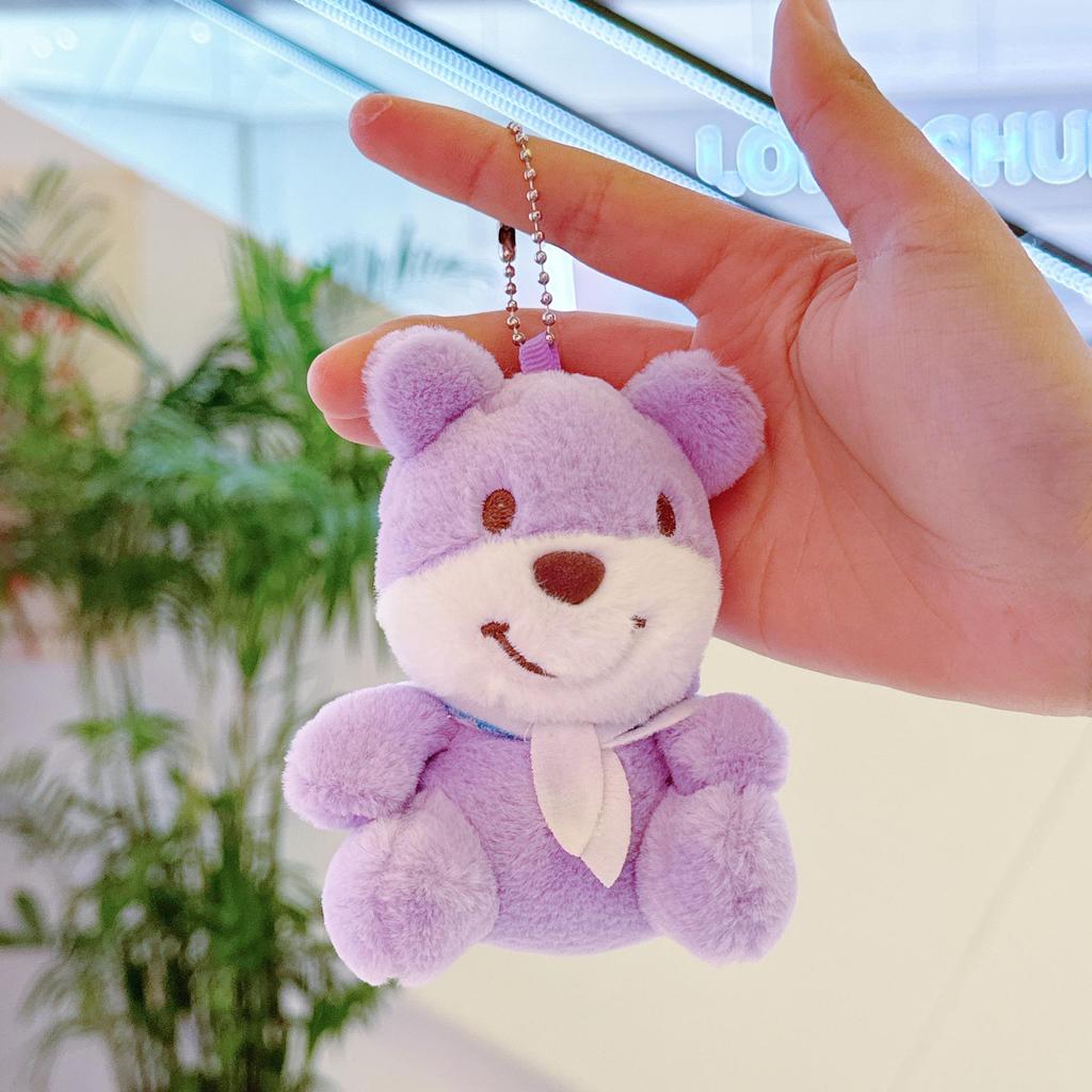 Navy Bear Plush Keychain Charm