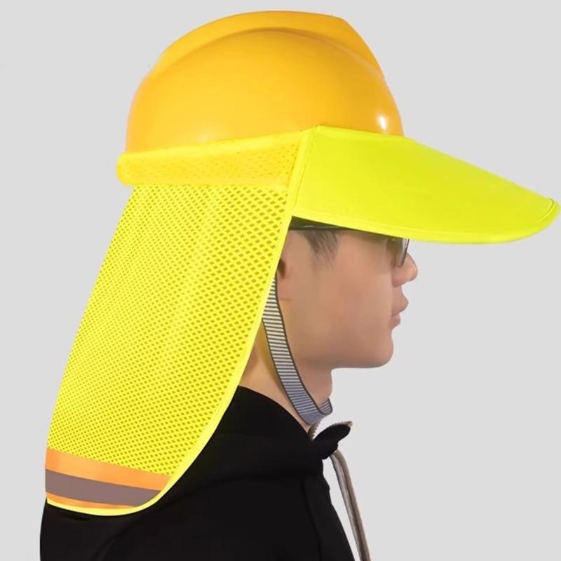 High Visibility Adjustable Sun Cover for Helmet Hat Lightweight Polypropylene Construction 4 Color