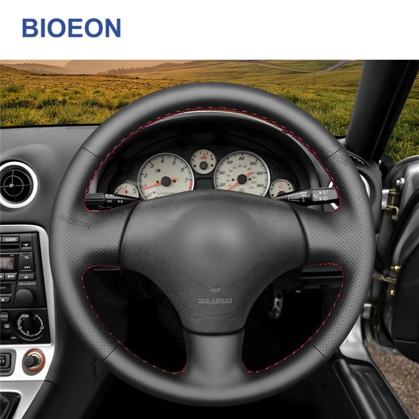 Black PU Artificial Leather Steering Wheel Cover for Mazda MX-5 MX5 Miata NB 1998-2003 2004 2005 RX-7 RX7 1999-2001