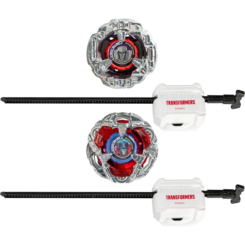 Beyblade X Transformers Optimus Prime 4-60P Megatron 4-80B Multi-Pack Set 2 Tops & 2 Launchers Battle Toy for Kids