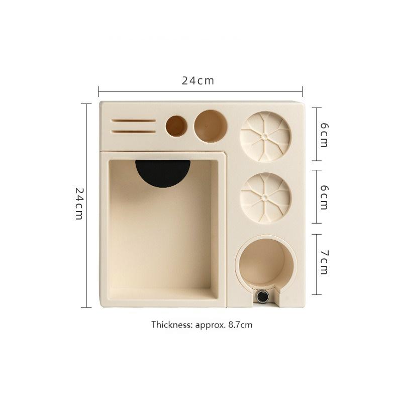 

Coffee Tamping Station Portafilter Holder Stand with Knock Box Mutifuction Coffee Tool Storage Box Barista Espresso Accessory