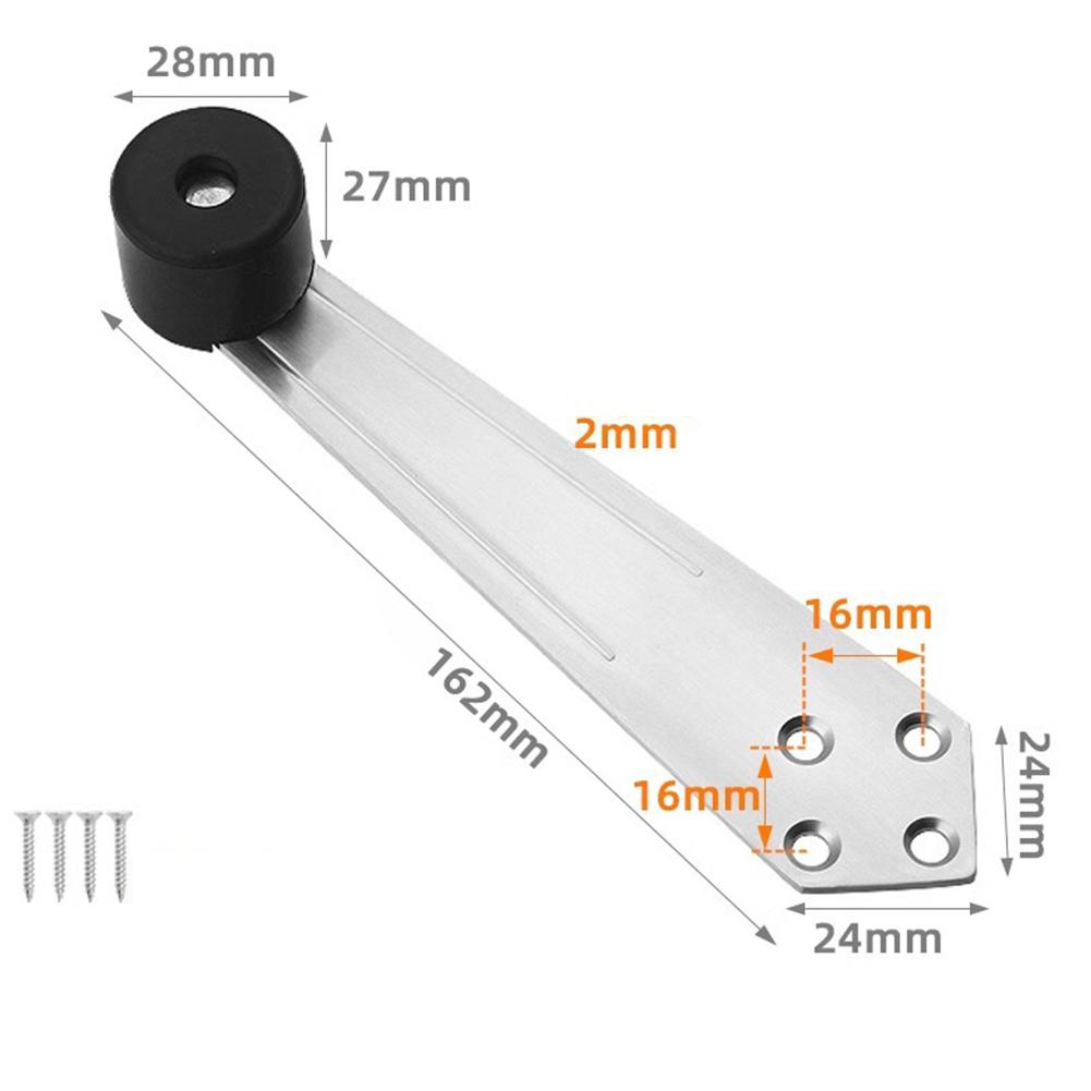 

Furniture Door Stop Stainless Steel Door Stopper For Home 90° Opening Angle Easy Installation Effective Ventilation серебряный