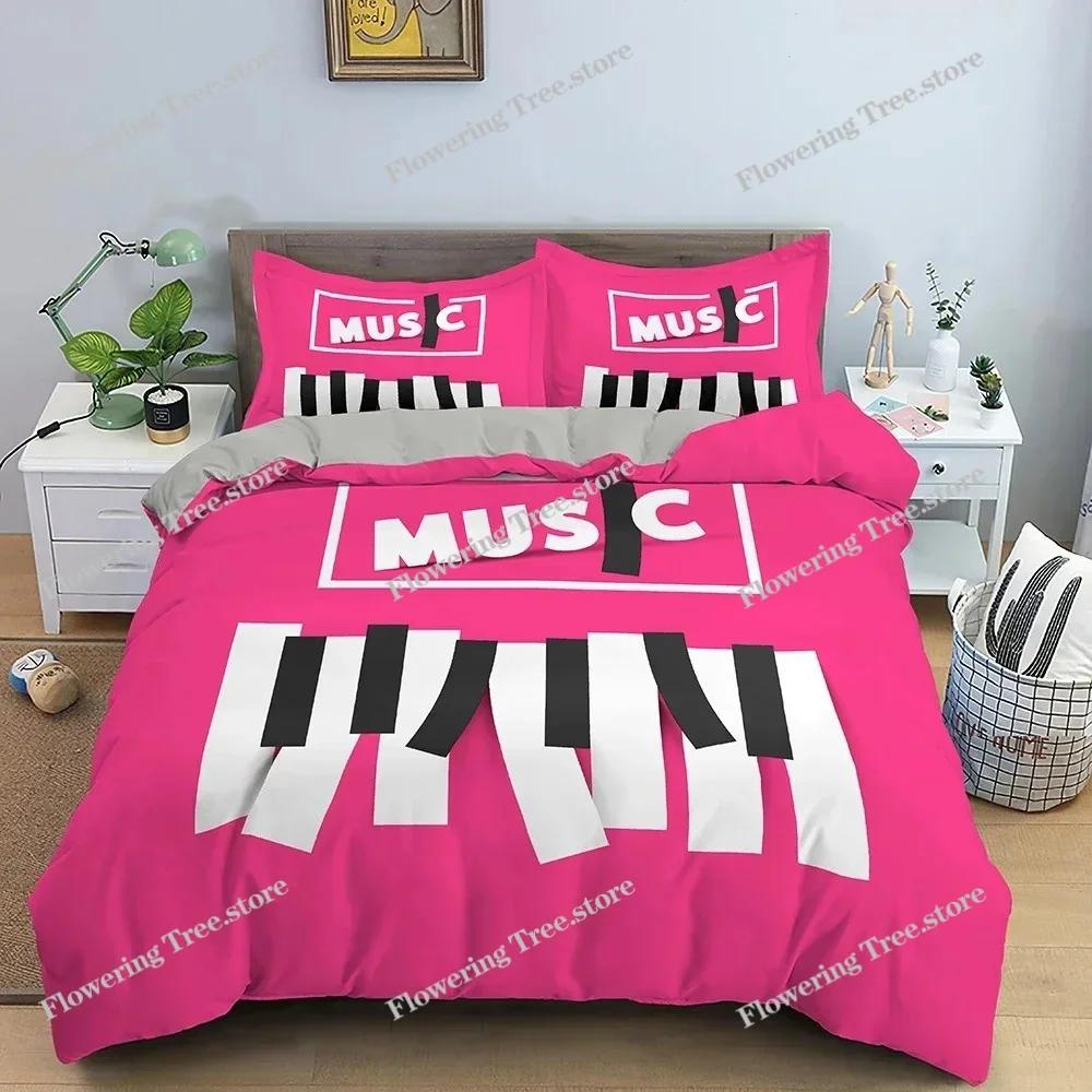 Music Pattern Bedding Set Piano Key Duvet Cover Set Luxury King Full Quilt Cover For Bedroom With Pillowcase Bedclothes
