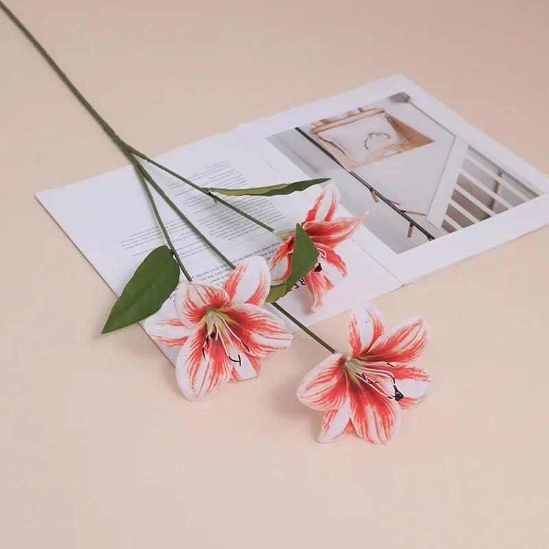 

Artificial Flowers Silk Lilies Branches Green Plant Floral Wedding Decoration Simulation Flower Pink Lily Auditorium Decoration