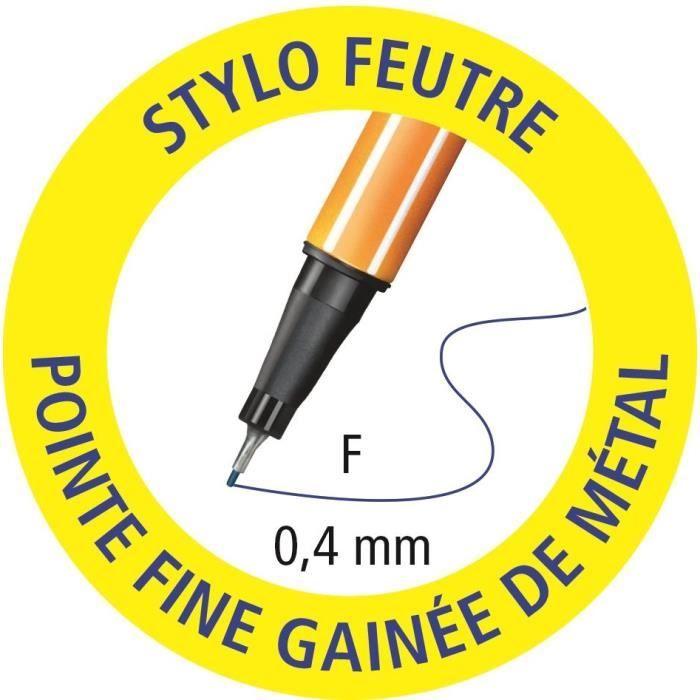 Stylo-feutre - stabilo - point 88 mini - 12 pièces - pointe fine - coloris assortis