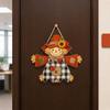 Front Door Welcome Sign Fall Wooden Hanging Sign, Autumn Scarecrow & Pumpkin Maple Leaf Entryway Ornament Hanger, Harvest Thanksgiving Decor,