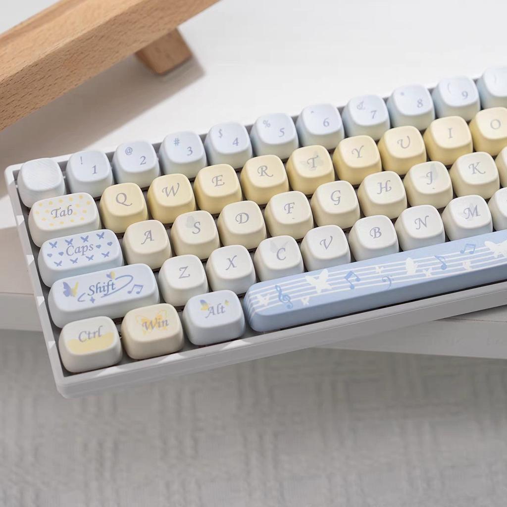 Butterfly Orchestra Milk Cube Keycaps - Cute Kawaii Keycap Set for 87/81/75/68Key Layout Mechanical Keyboards, Perfect Sweet Style Gift for Girls