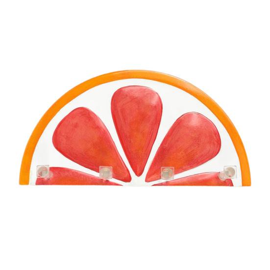 

Настінний вішак для ключів Напівкруглий Дизайн апельсинової скибки Вішак для одягу Вішак для ключів у передпокій з 4 гачками для спальні ванної кімнати помаранчевий